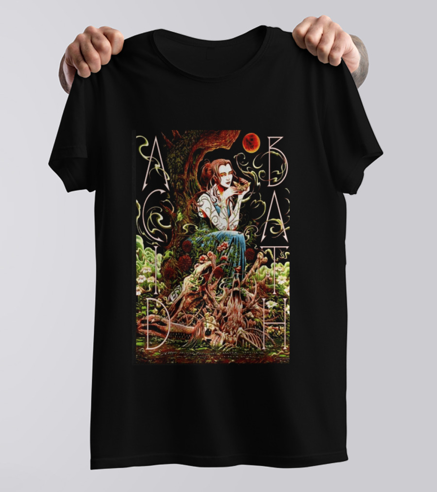 Acid Bath Seattle 2026 Concert Ethereal Woman And Enchanted Forest Scene With Red Moon T-Shirt