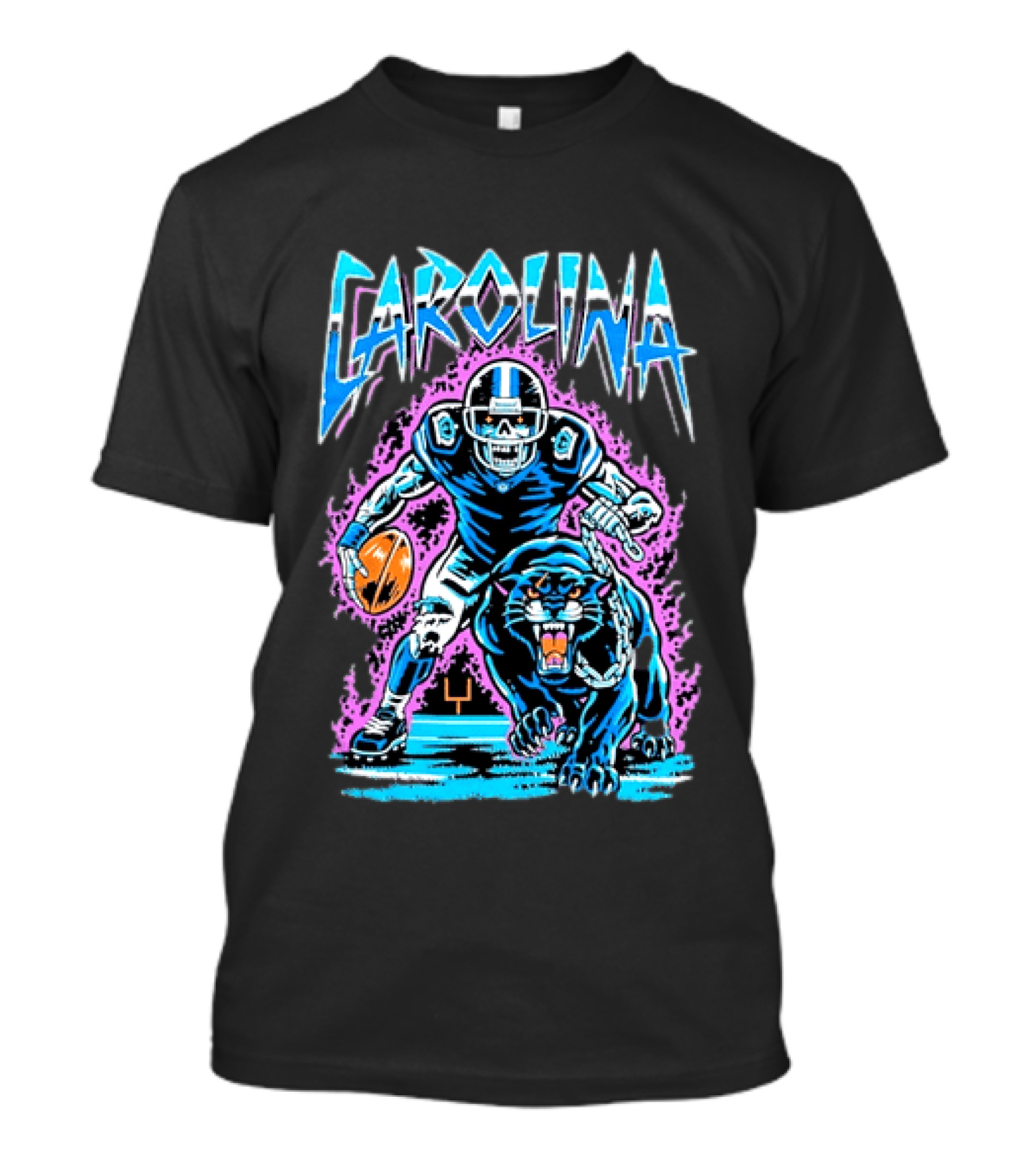 Carolina Panthers Football Skeleton With Panther T-Shirt