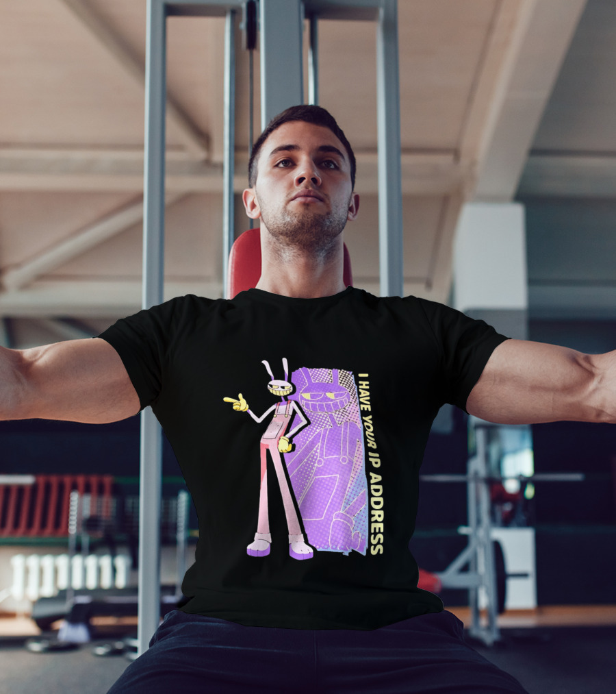 Jax I Have Your IP Address Meme Character In Overalls T-Shirt