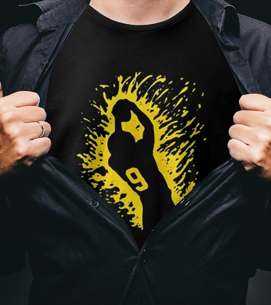 Josh Jacobs Number 9 Football Splash T-Shirt