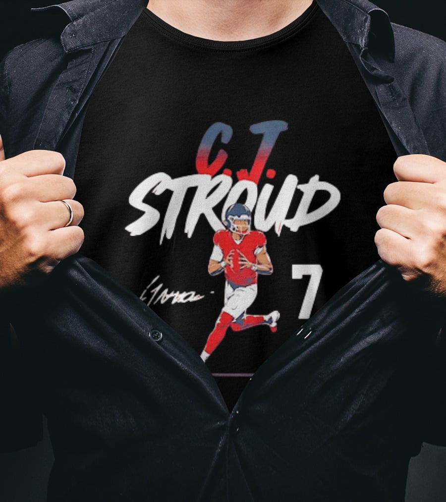 CJ Stroud Houston Number 7 Football Fan Gear T-Shirt