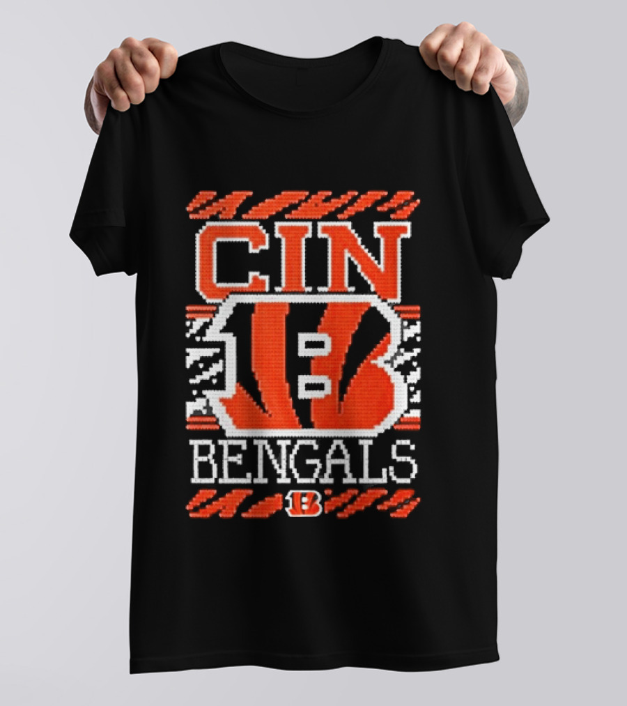 Classic Cincinnati Bengals Holiday Ugly Christmas Football Fan CIN B T-Shirt