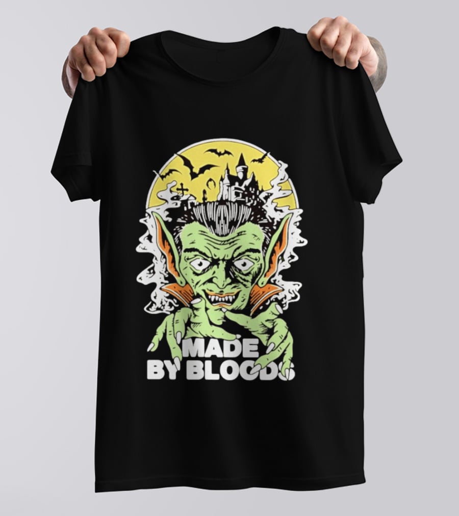 Vampire Halloween Made By Bloods Horror Bats And Haunted Castle T-Shirt