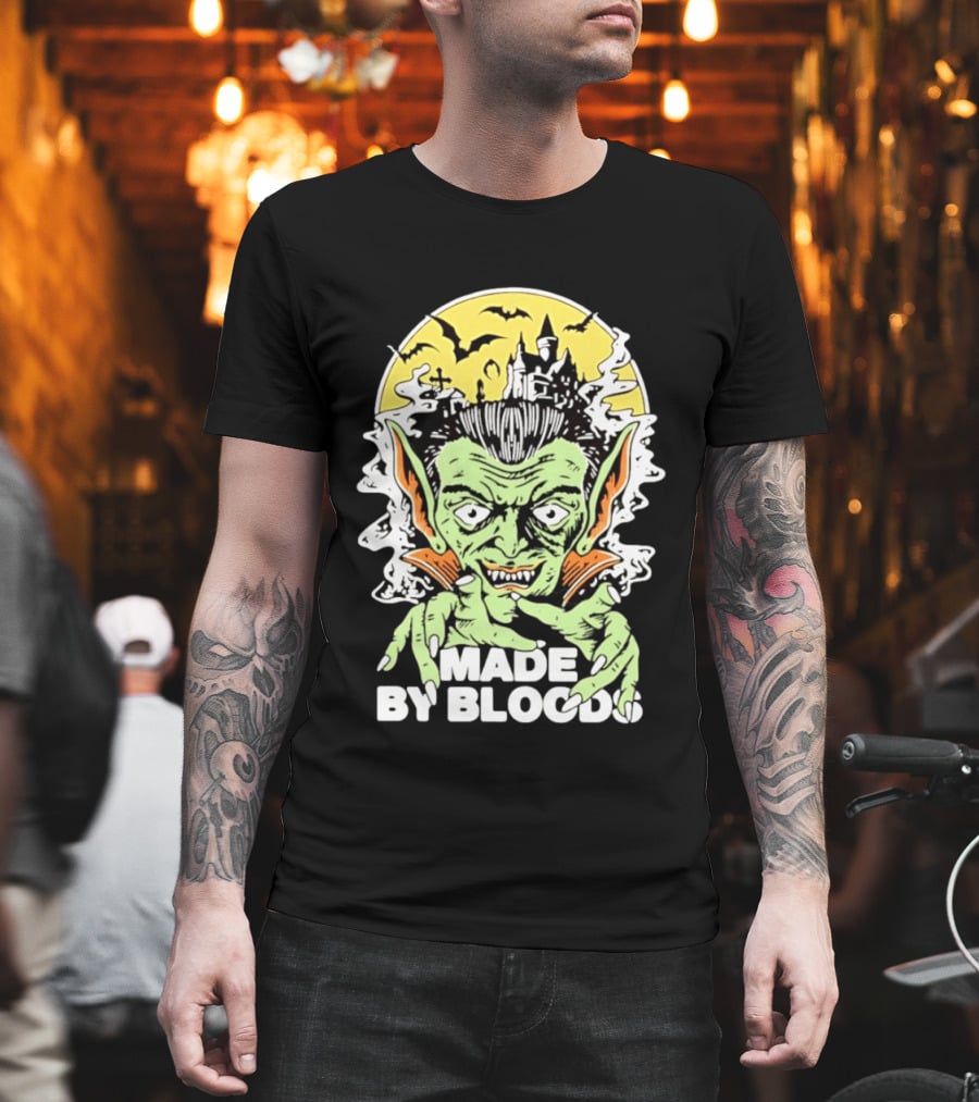 Vampire Halloween Made By Bloods Horror Bats And Haunted Castle T-Shirt