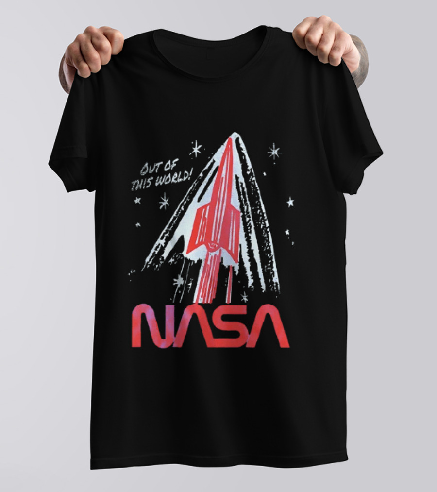 NASA Out Of This World Distressed Rocket Vintage Space Travel T-Shirt