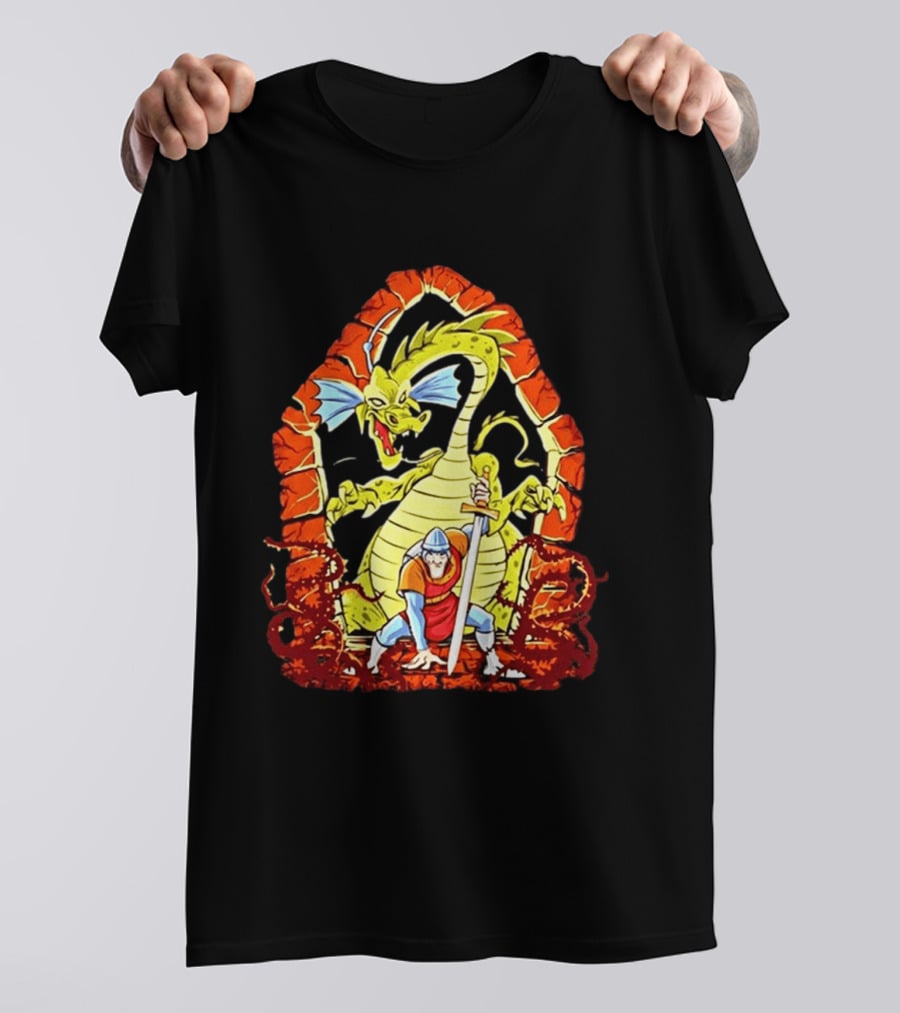 Dirk The Daring Dragon Lair Knights Sword Battle Fantasy Quest Video Game Adventure T-Shirt