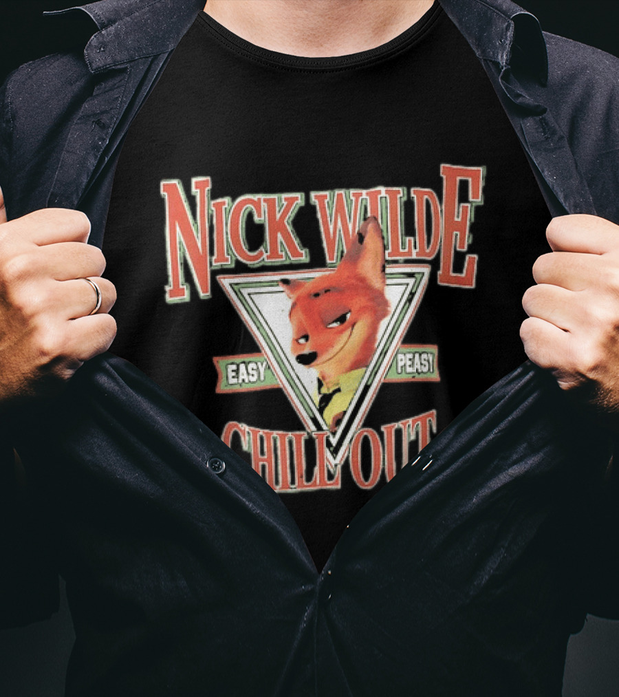 Nick Wilde Easy Peasy Chill Out Zootopia Triangle Frame T-Shirt