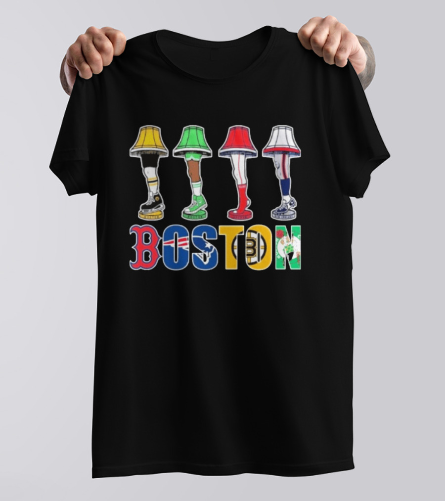 Original Boston Sports Teams Legs Lamp Parody 2025 Fenway Celtics Patriots Bruins Red Sox T-Shirt