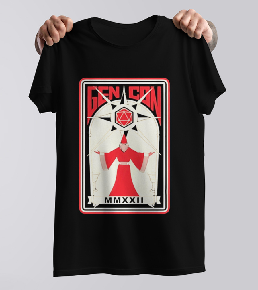 Gen Con MMXXII Wizard D20 Gaming Dungeons And Dragons T-Shirt