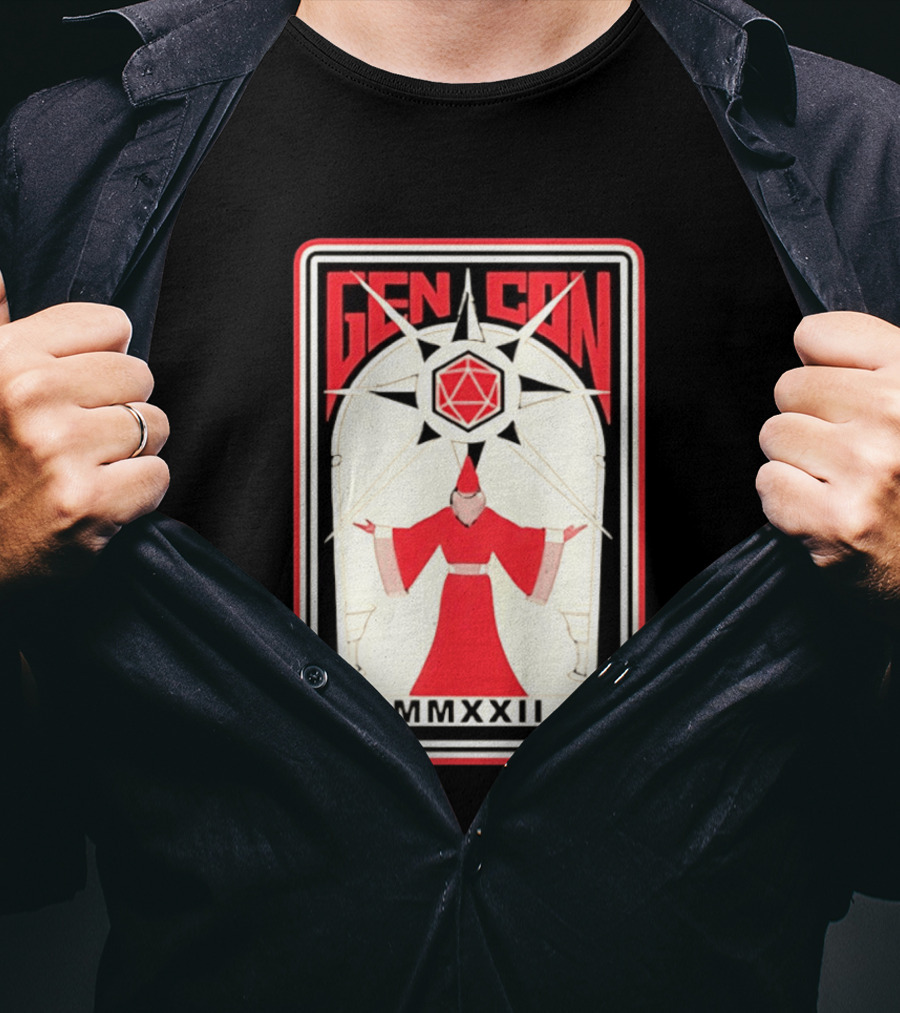 Gen Con MMXXII Wizard D20 Gaming Dungeons And Dragons T-Shirt