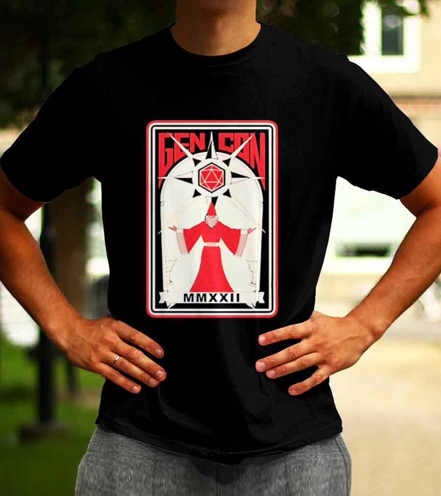 Gen Con MMXXII Wizard D20 Gaming Dungeons And Dragons T-Shirt