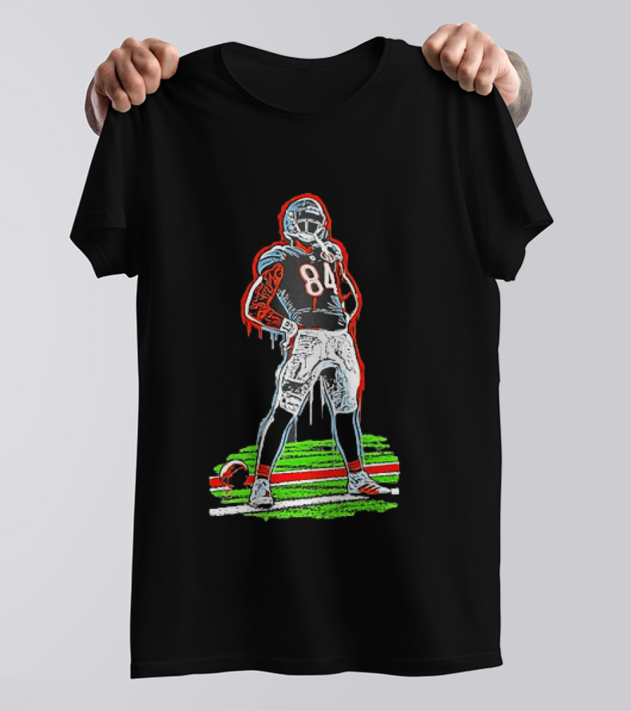 Original Colston Loveland Chicago Bears 84 Football Arms Akimbo Celly Graffiti T-Shirt