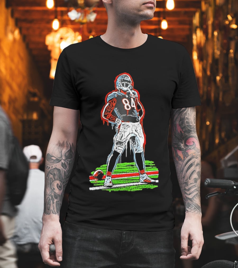 Original Colston Loveland Chicago Bears 84 Football Arms Akimbo Celly Graffiti T-Shirt