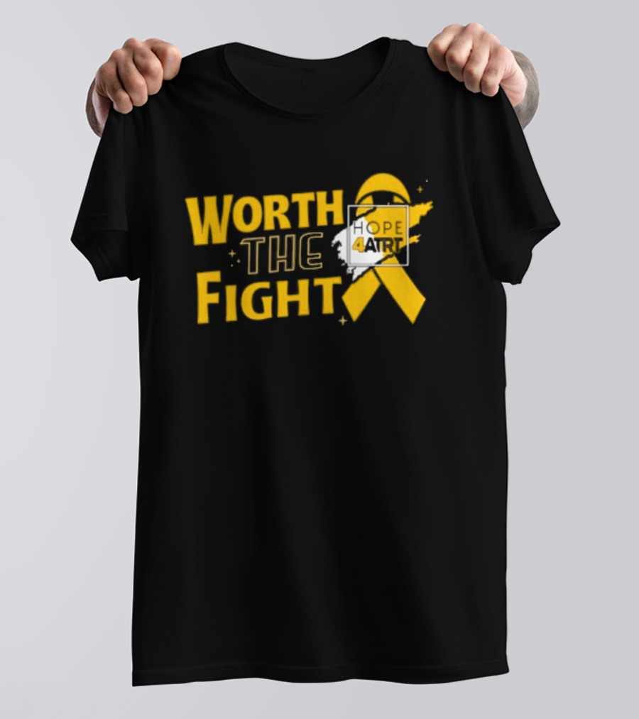 Worth The Fight Hope Yellow Ribbon 4 T-Shirt