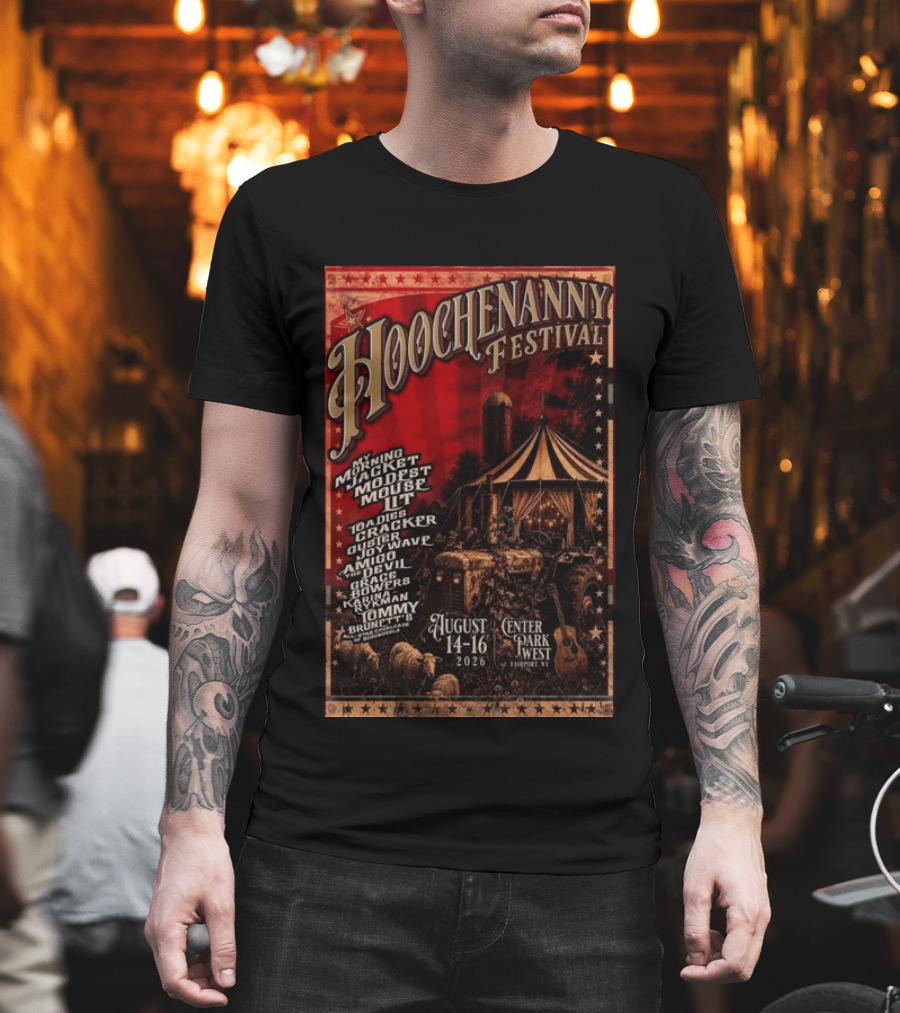 Hoochennany Festival Fairport My Morning Jacket Modest Mouse August 14 16 2026 Center Park West Lineup T-Shirt