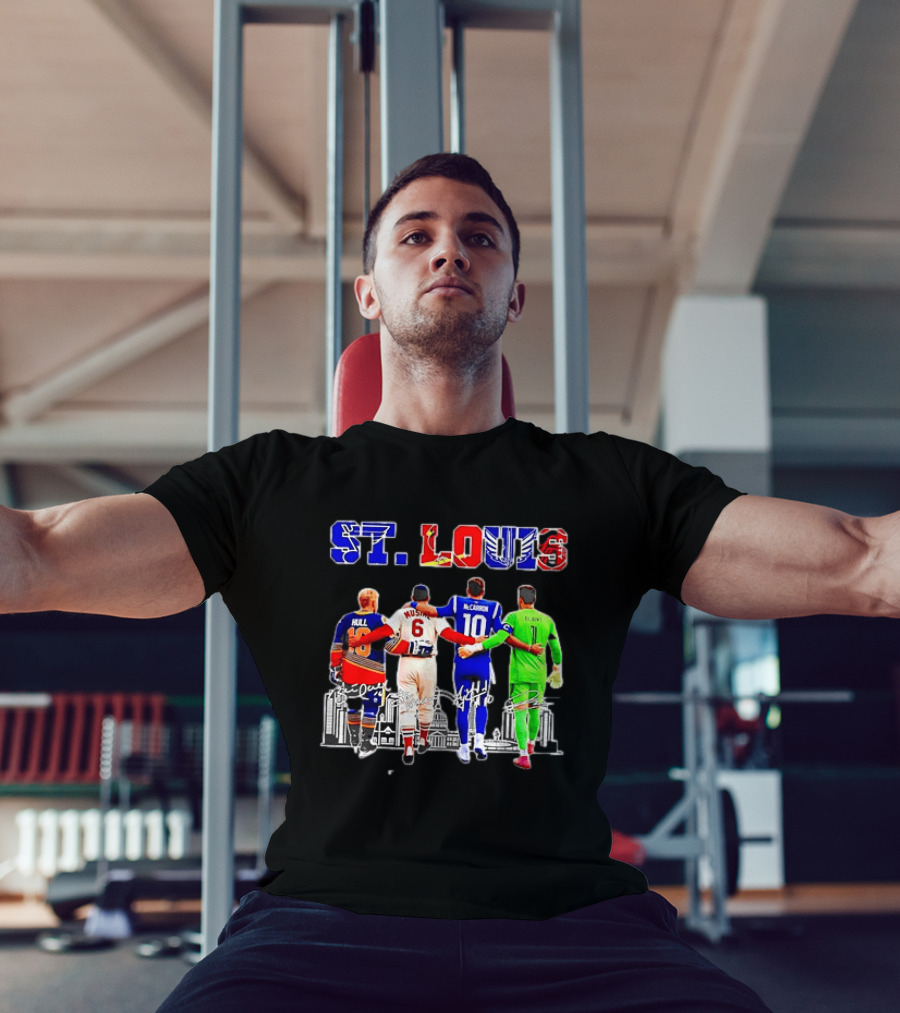 St Louis Hull Musial McCarron Berube Sports Team Players United Iconic City Skyline T-Shirt