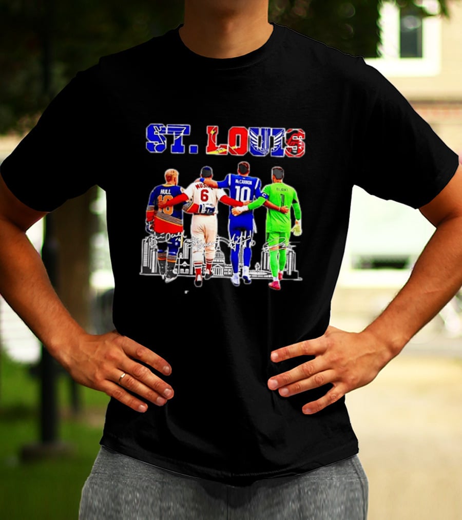 St Louis Hull Musial McCarron Berube Sports Team Players United Iconic City Skyline T-Shirt