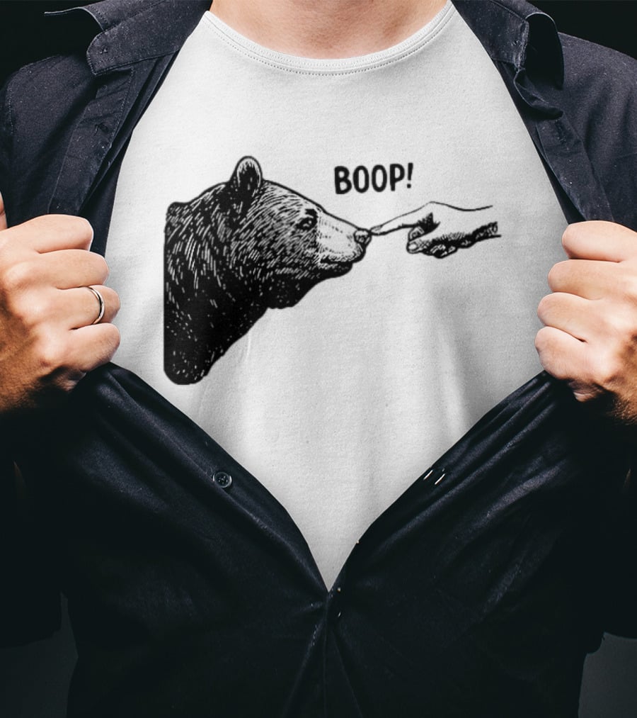 Bear Boop Finger Touching Nose T-Shirt