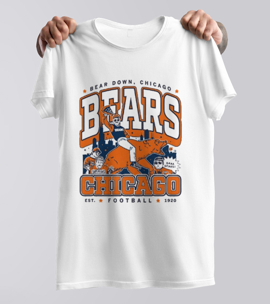 Bear Down Chicago Bears Football Est 1920 Skyline T-Shirt