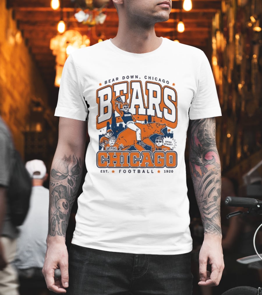 Bear Down Chicago Bears Football Est 1920 Skyline T-Shirt