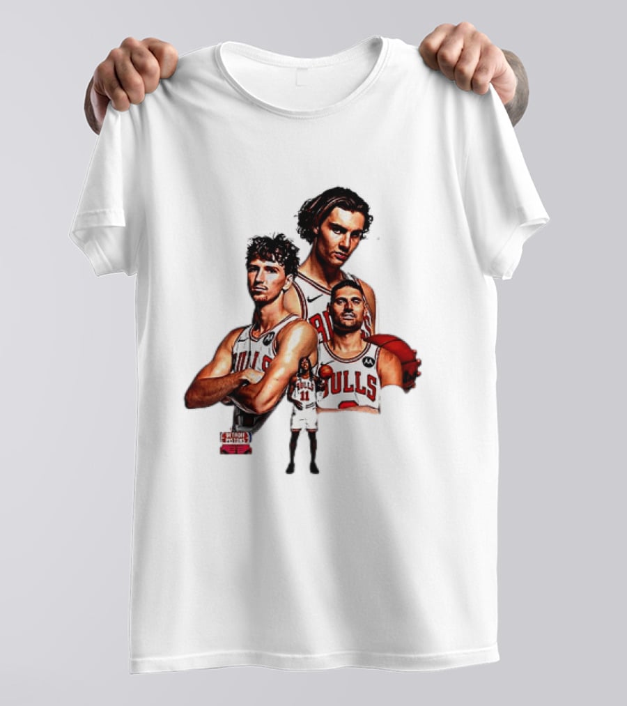 Classic Chicago Bulls NBA 2025 Season Opener Players Montage T-Shirt