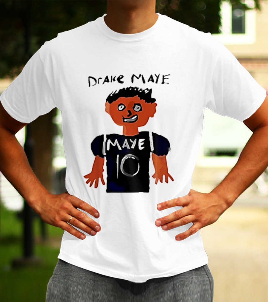 Drake Maye 10 Caricature Drawing New England Patriots T-Shirt