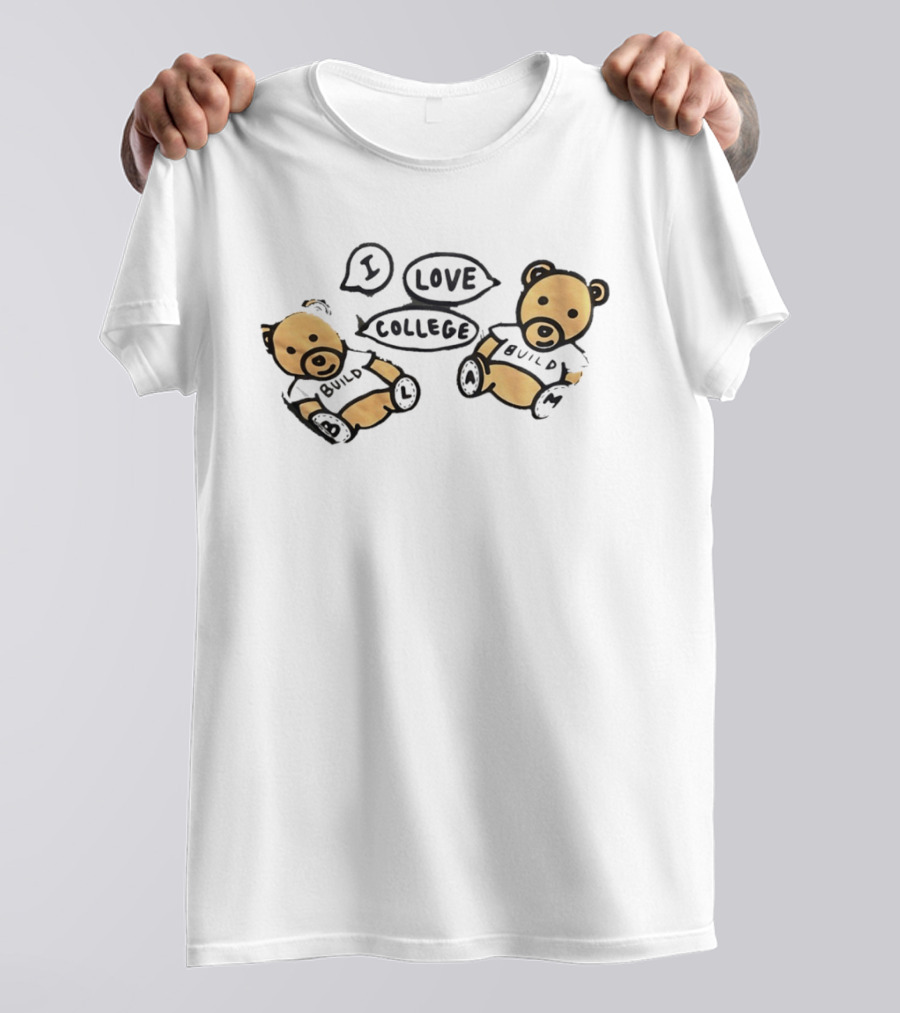 I Love College Build Bears Teddy Bear Campus T-Shirt