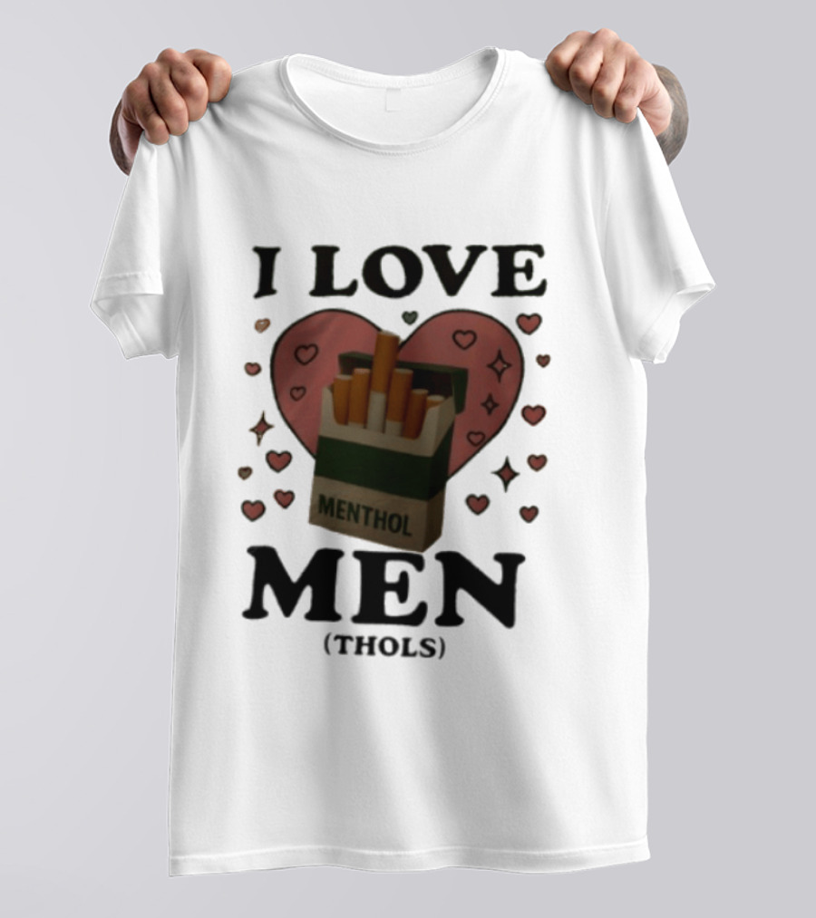 I Love Menthol Cigarettes Heart Cartoon Pack T-Shirt