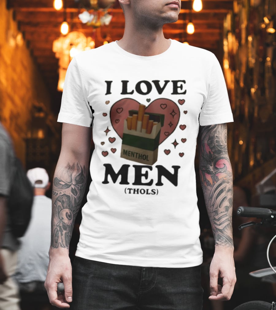 I Love Menthol Cigarettes Heart Cartoon Pack T-Shirt