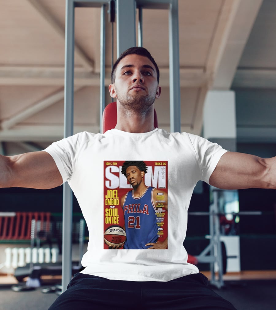 100% ROY SLAM Joel Embiid Soul On Ice PHILA 21 Philadelphia 76ers Cover T-Shirt