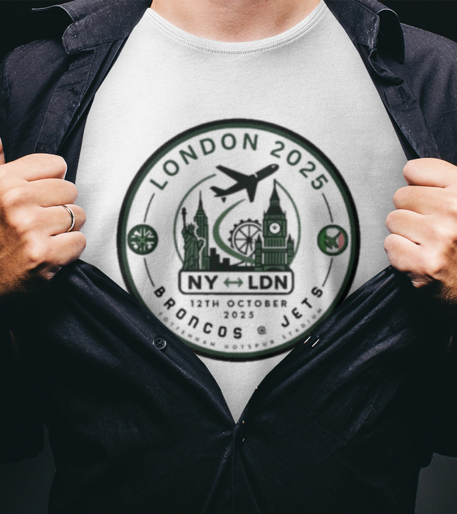 London 2025 Game NY LDN 12th October 2025 Broncos At Jets Tottenham Hotspur Stadium T-Shirt