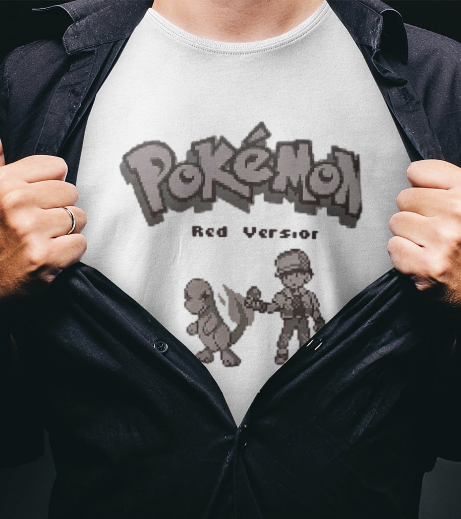 Pokémon Red Version Charmander And Red Trainer Classic Game T-Shirt