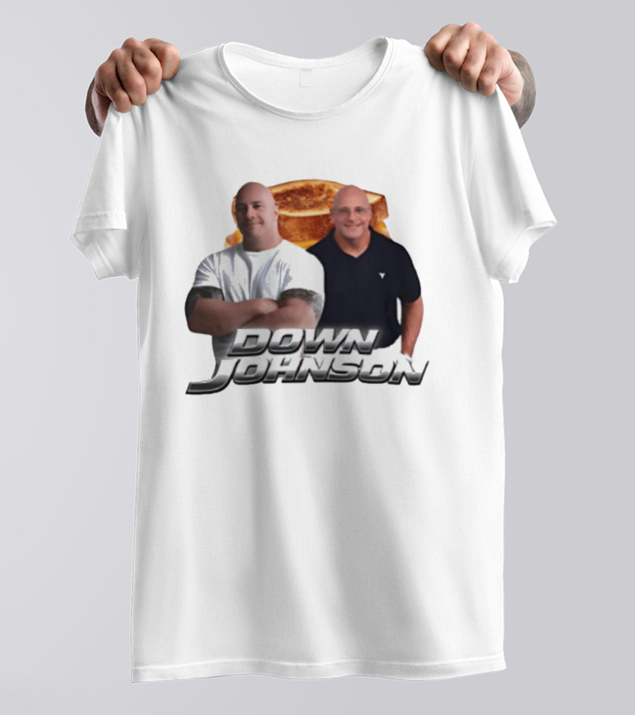Dwayne Johnson Down Johnson Sandwich Image With Two Bald Men T-Shirt