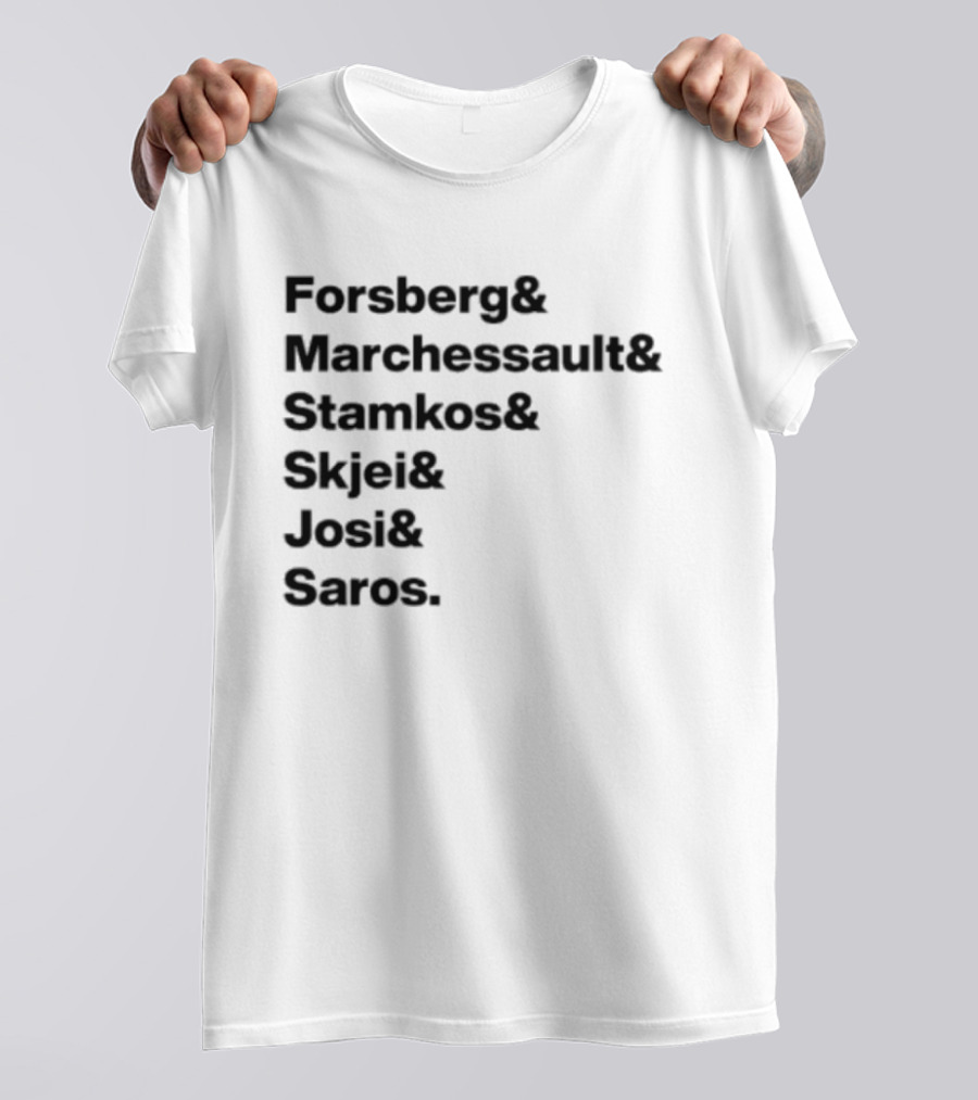 Forsberg Marchessault Stamkos Skjei Josi Saros Roster Names T-Shirt
