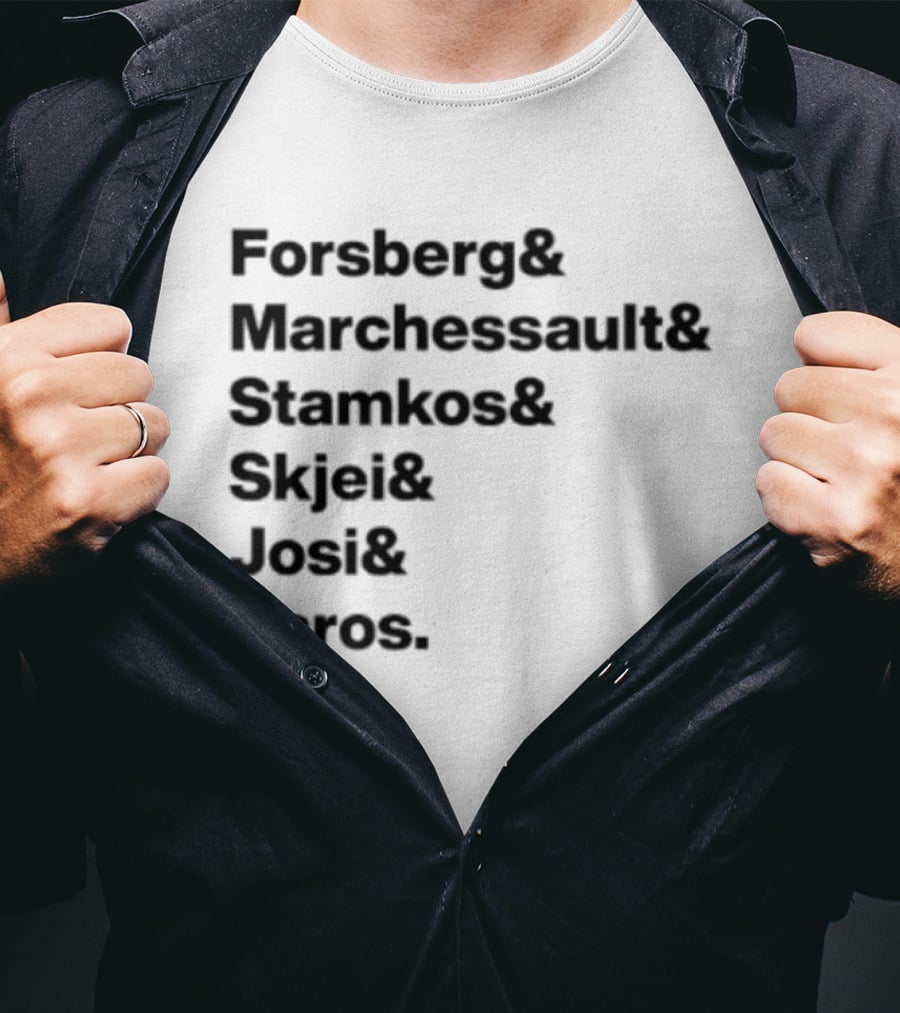 Forsberg Marchessault Stamkos Skjei Josi Saros Roster Names T-Shirt