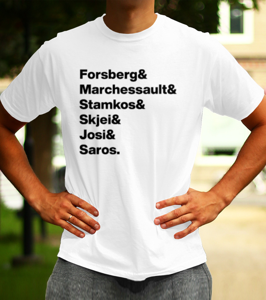 Forsberg Marchessault Stamkos Skjei Josi Saros Roster Names T-Shirt