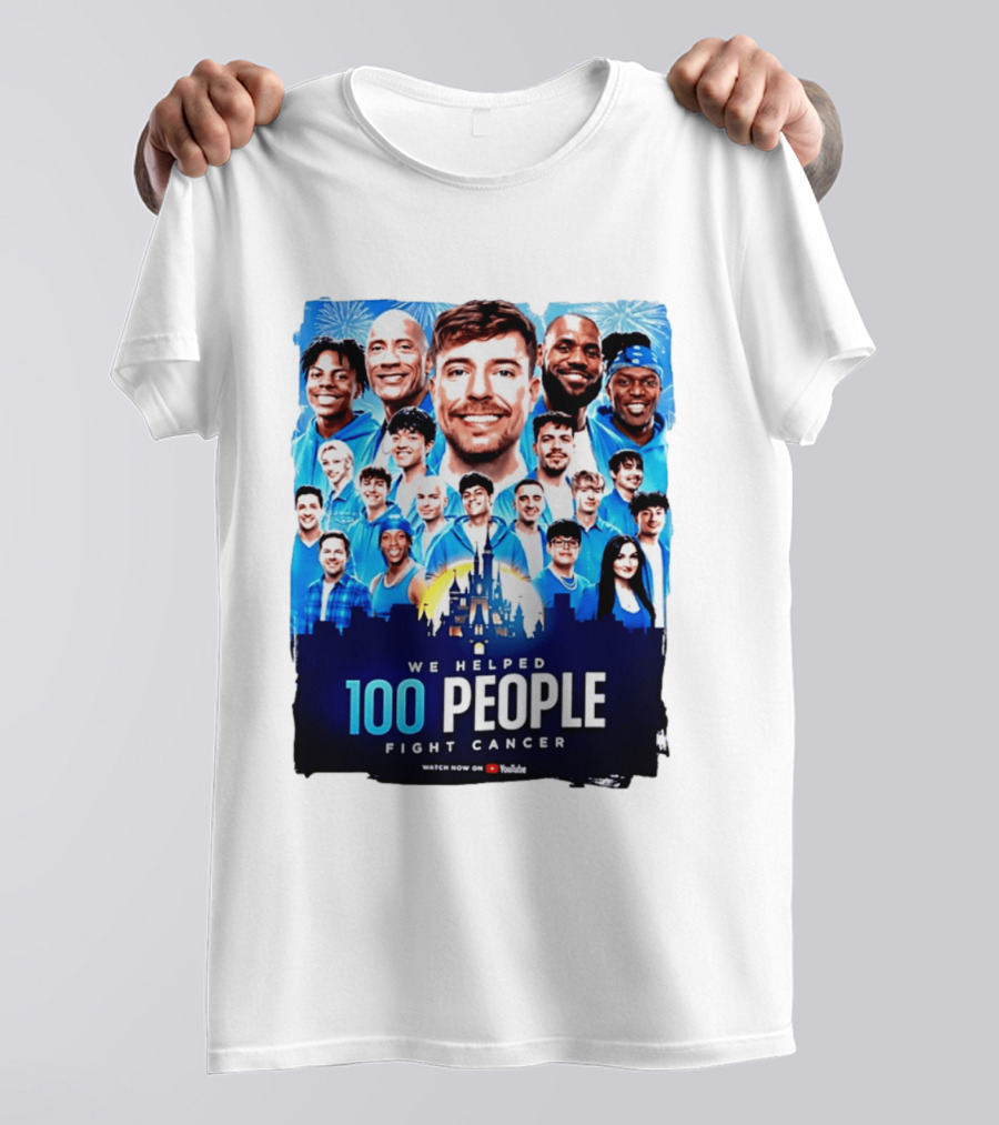 Mrbeast We Helped 100 People Fight Cancer YouTube Video Collaboration T-Shirt