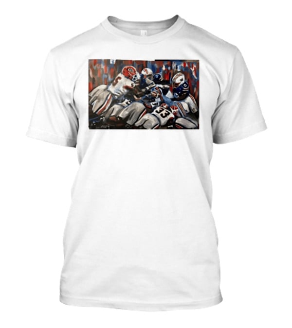 Georgia Bulldogs Auburn Tigers College Football Rivalry Game Day Action T-Shirt