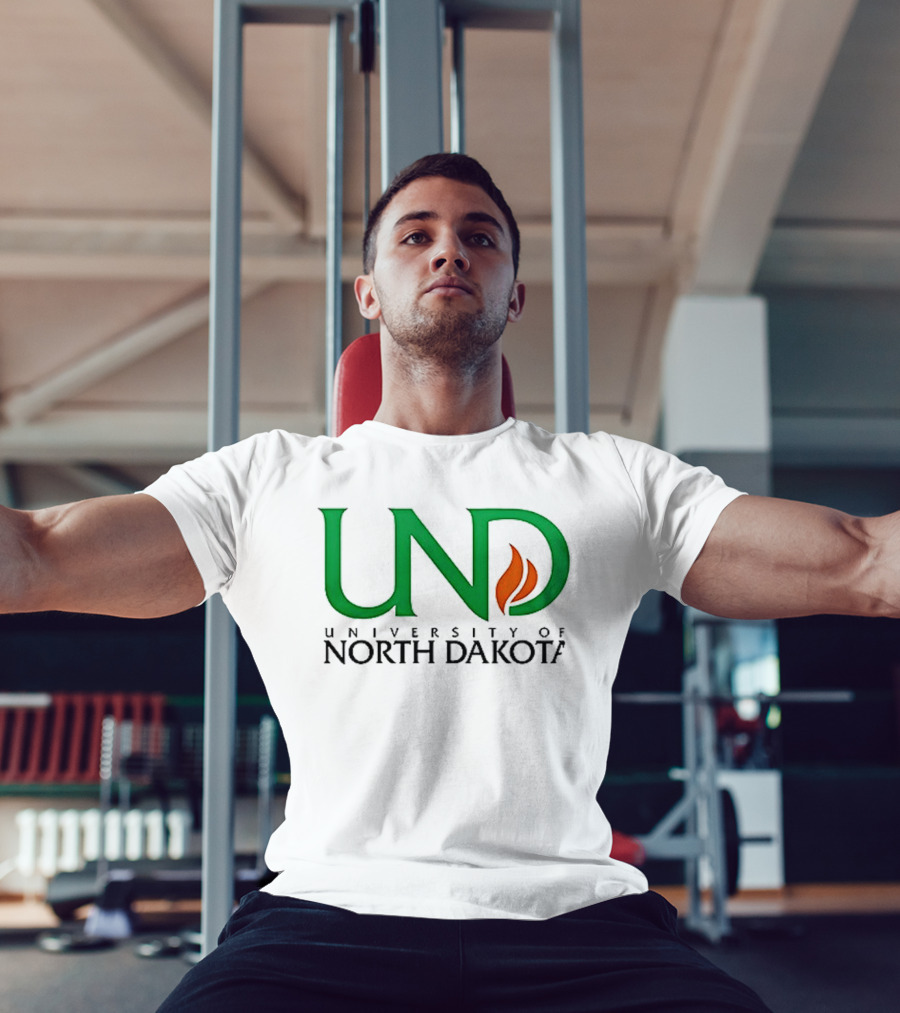 North Dakota Fighting Hawks Patriot USA Flag Charlie Kirk T-Shirt