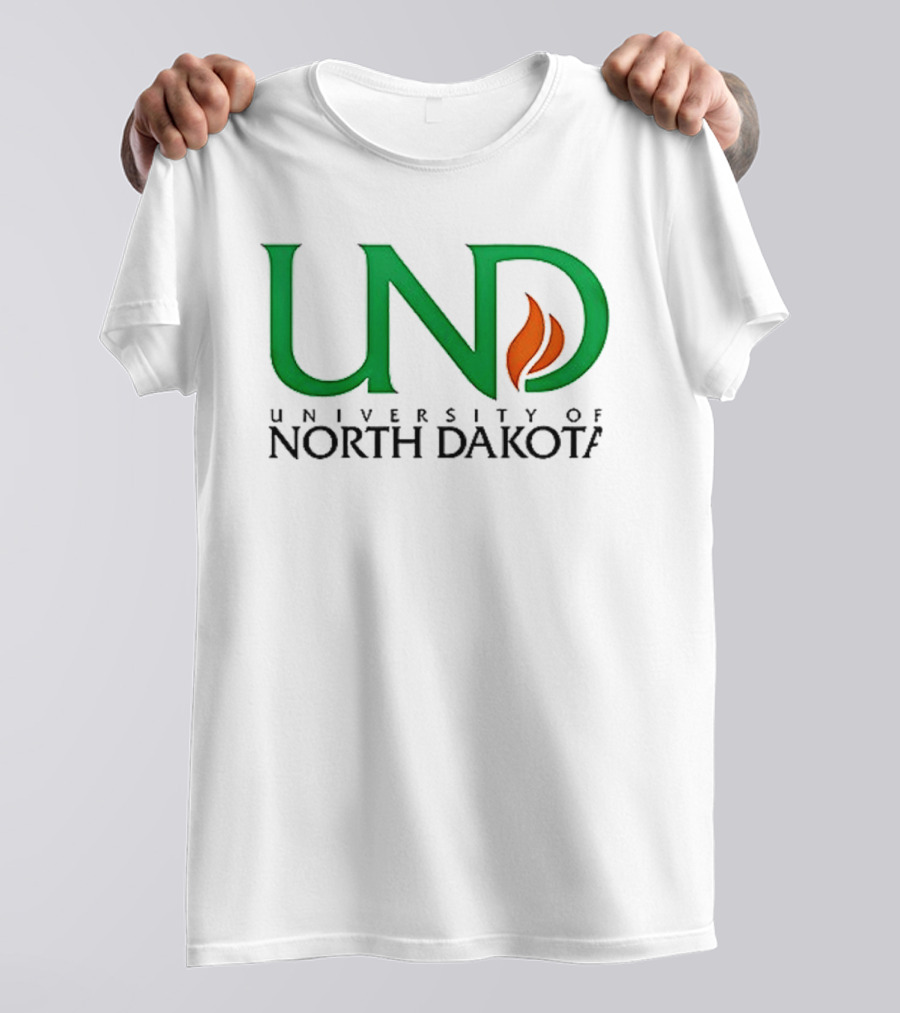 North Dakota Fighting Hawks Patriot USA Flag Charlie Kirk T-Shirt