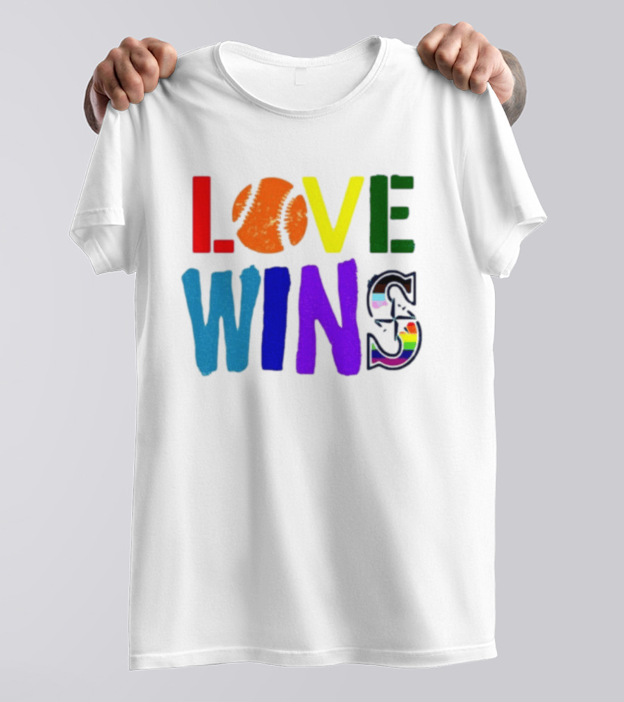 Julio Rodriguez Love Wins Seattle Mariners MLB Baseball T-Shirt