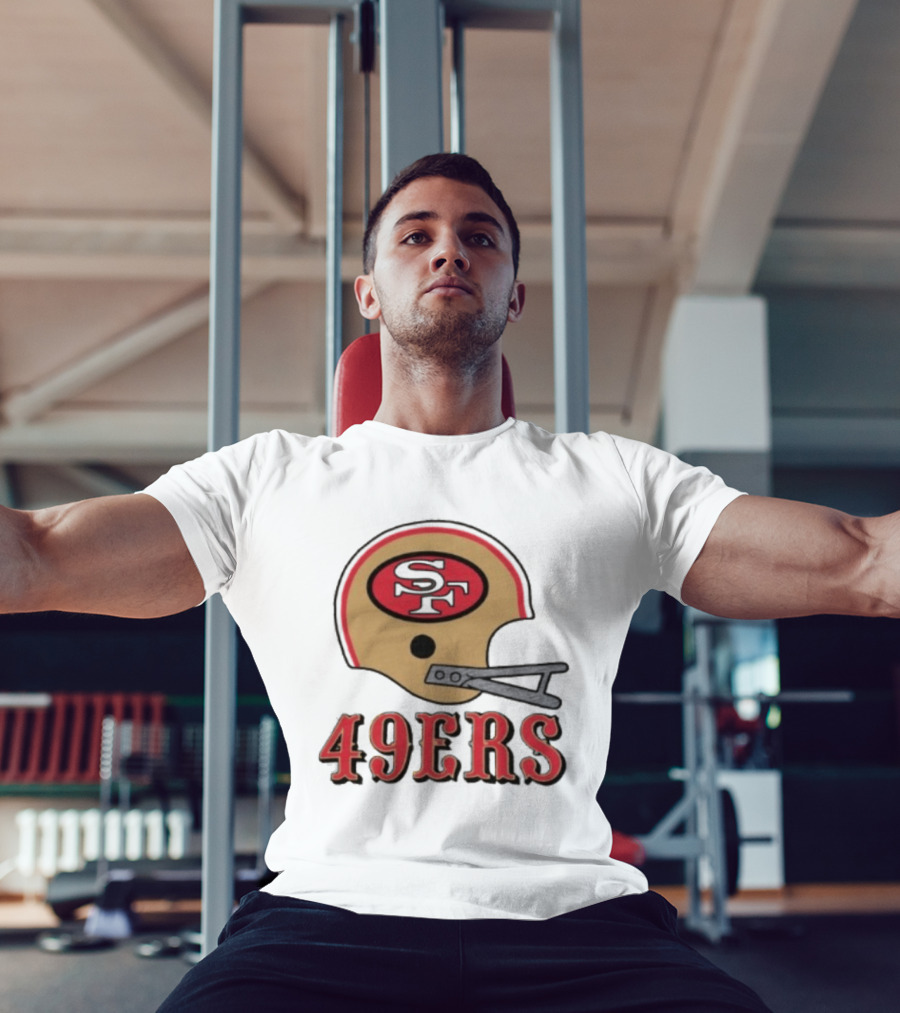 San Francisco 49ers SF Gold Helmet Big 49ers T-Shirt