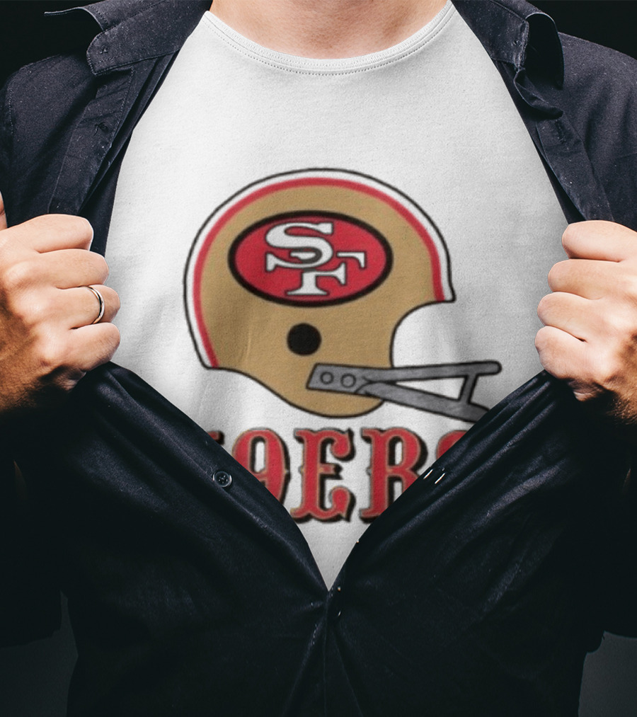 San Francisco 49ers SF Gold Helmet Big 49ers T-Shirt