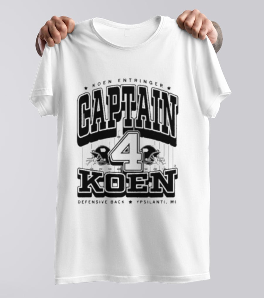 Koen Entringer Captain 4 Iowa Hawkeyes Defensive Back Ypsilanti MI T-Shirt