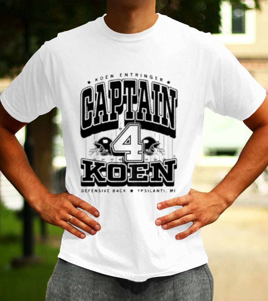 Koen Entringer Captain 4 Iowa Hawkeyes Defensive Back Ypsilanti MI T-Shirt