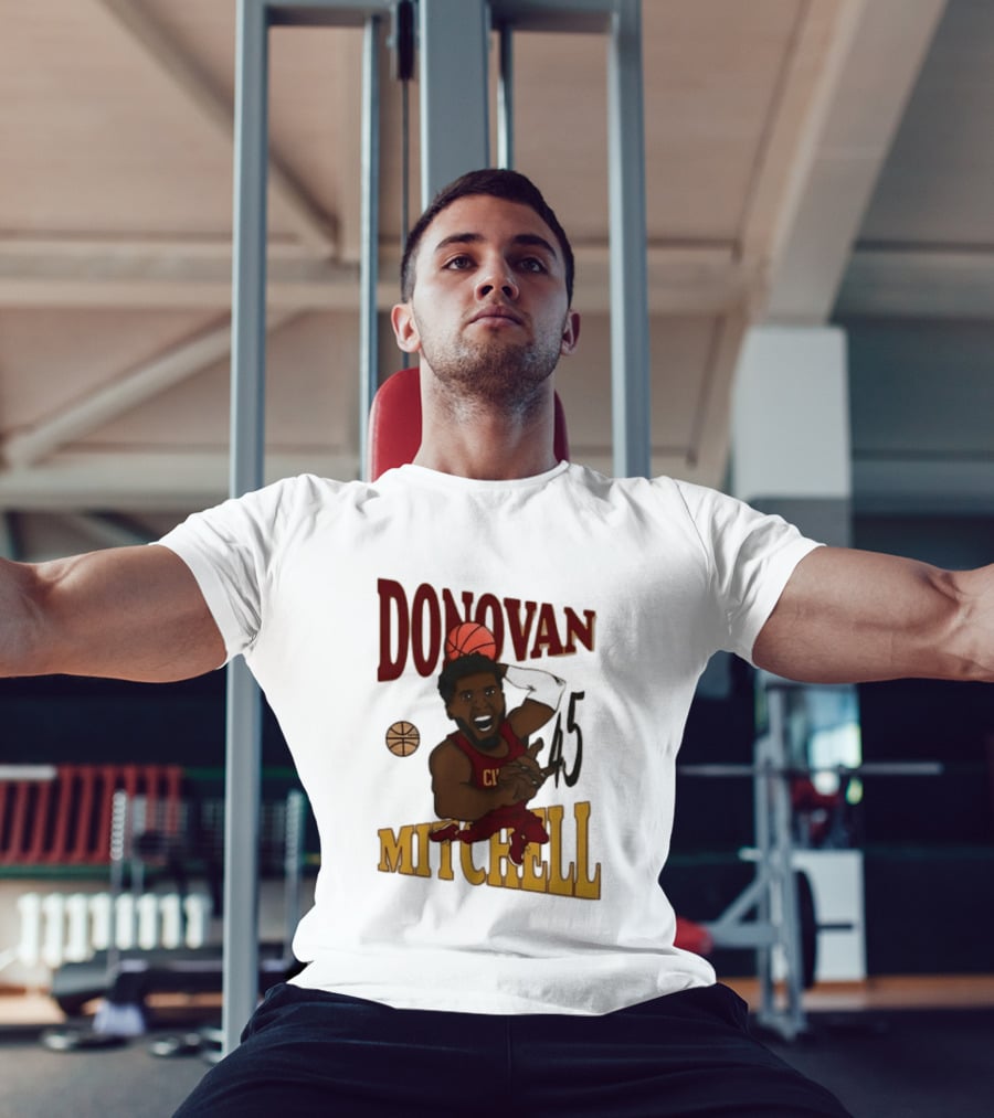 Donovan Mitchell Cleveland Cavaliers Basketball Number 45 Dunking T-Shirt