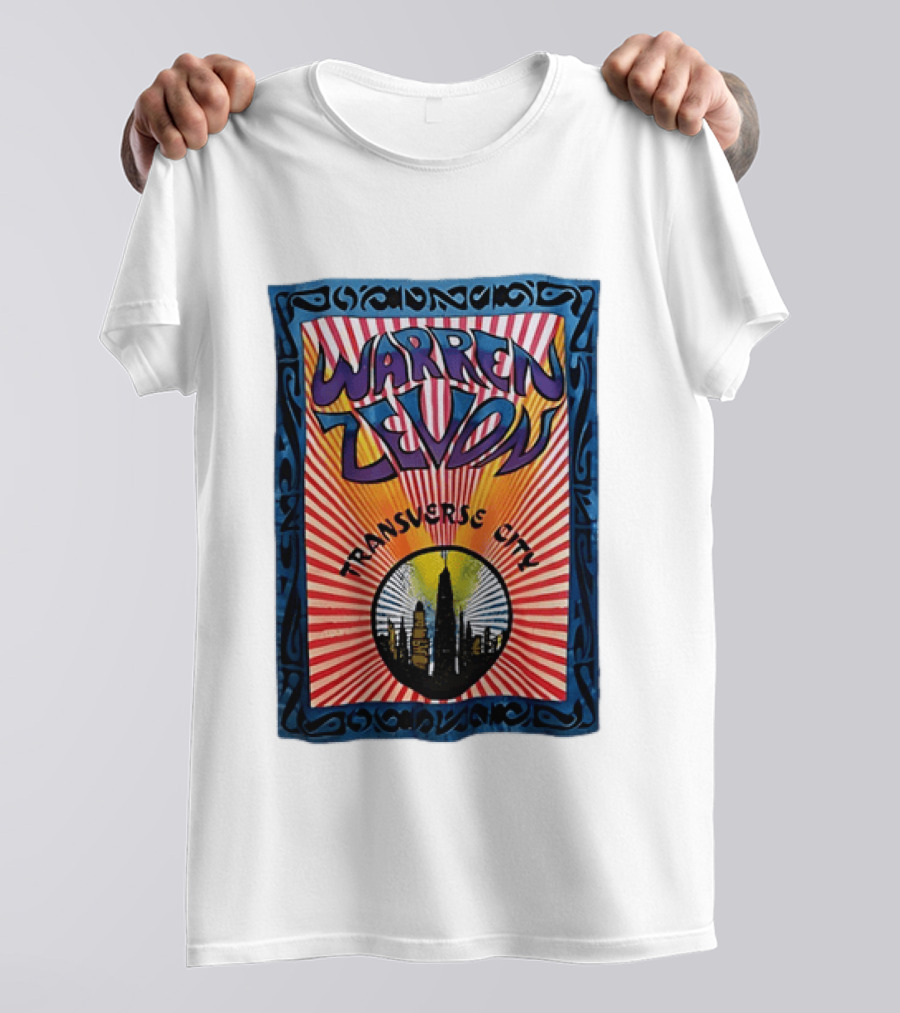 Warren Zevon Transverse City Psychedelic Rock Skyline T-Shirt