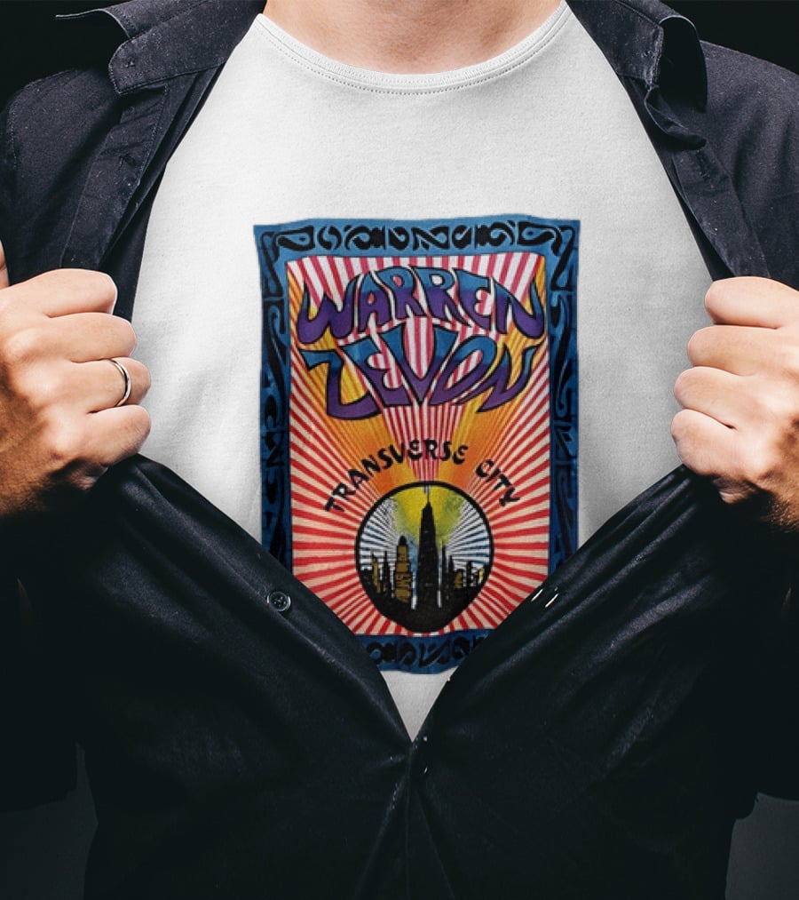Warren Zevon Transverse City Psychedelic Rock Skyline T-Shirt