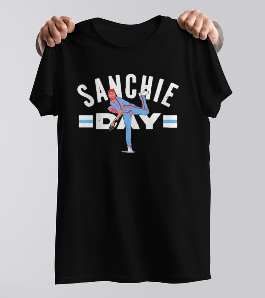 Sanchie Day Philadelphia Phillies Throwing Position T-Shirt