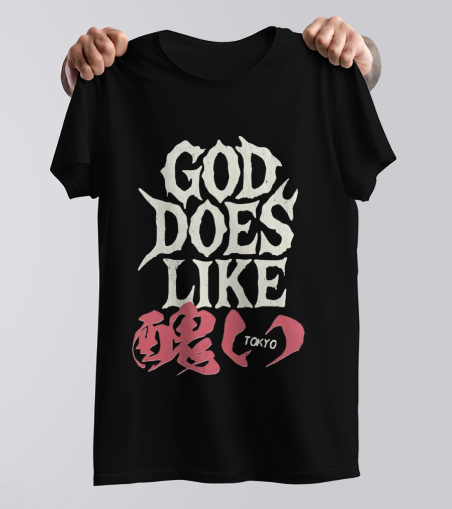 God Does Like Tokyo Japanese Kanji Soul Distressed T-Shirt